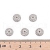 Apetalous Half Round/Dome Brass Micro Pave Cubic Zirconia Bead Caps ZIRC-D062-P-4