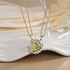 2Pcs Brass Pave Clear Zirconia Magnetic Couple Sun Moon Pendant Necklaces WG8E766-05-1