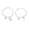 2Pcs 304 Stainless Steel Paperclip Chains Charm Bracelets for Women BJEW-JB11950-2