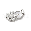 Brass Pave Natural White Shell Religion Pendants KK-S522-23P-C-2