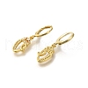 Brass Clear Cubic Zirconia Hoop Earrings EJEW-M045-01V-2