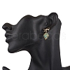 Brass Diamond Dangle Stud Earrings EJEW-MZ00465-05-3