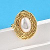 Oval Brass Finger Rings for Women RJEW-S622-03G-5