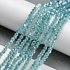 Baking Painted Transparent Glass Beads Strands DGLA-F002-04C-2