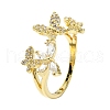 Rack Plating Real 18K Gold Plated Brass Rings RJEW-B054-02G-1