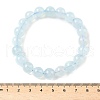 Natural Aquamarine Round Bead Stretch Bracelets for Men Women BJEW-U034-01A-01-5