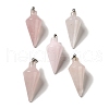 Natural Rose Quartz Pendants G-Z055-02P-09-1