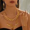 Luxurious Alloy Tassels Bracelets & Earrings & Necklaces & Rings Sets for Women's Banquet Wedding Engagement KG6183-4