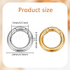 GOMAKERER 2Pcs 2 Colors 304 Stainless Steel Spring Gate Rings STAS-GO0001-21-2
