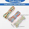 CHGCRAFT 12Pairs 3 Colors Rainbow Striped Polyester Shoelace AJEW-CA0002-34-2