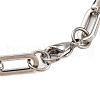 201 Stainless Steel Rhombus Byzantine Chain Bracelets BJEW-B078-126GP-3