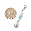 Ocean Theme Alloy Charm & Glass Beads Pendant Decorations HJEW-JM03157-06-3
