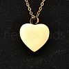304 Stainless Steel Heart Cinerary Casket Pendant Necklaces NJEW-V002-02G-1