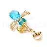 Angel Glass Pendant Decoration HJEW-MZ00173-02-4