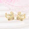 Brass Micro Pave Clear Cubic Zirconia Cuff Earrings EJEW-Q045-02G-1