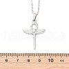 Ankh Cross with Wings 304 Stainless Steel Pendant Necklaces NJEW-H059-08P-5
