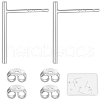 Beebeecraft 4 Pairs 2 Styles Simple Design 925 Sterling Silver Ear Studs STER-BBC0007-34-1