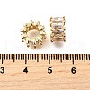 Brass Micro Pave Cubic Zirconia European Spacer Beads KK-L230-09G-02-2