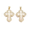 Brass Micro Pave Clear Cubic Zirconia Pendants KK-N254-194G-1