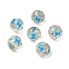 Luminous Handmade Enamel Gold Sand Glass Beads Strands LAMP-U004-08C-2