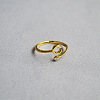 Brass Micro Pave Clear Cubic Zirconia Cuff Rings for Women WG54647-03-1