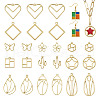 44Pcs 11 Styles Rack Plating Alloy Open Back Bezel Pendants FIND-TA0003-34-10