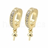 Brass Micro Pave Cubic Zirconia Pendants Bails KK-D324-21G-1