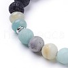 Natural Flower Amazonite Stretch Bracelets BJEW-JB03422-02-2