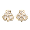 Brass Micro Pave Cubic Zirconia Stud Earring Findings KK-Z094-09G-2