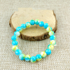 Glass Imitation Natural Agate Round Beaded Stretch Beaded Bracelets WG8D788-08-1