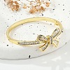 Brass Micro Pave Clear Cubic Zirconia Hinged Bangles for Women BJEW-K274-04G-2