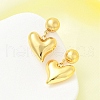 Heart 304 Stainless Steel Dangle Stud Earrings EJEW-A125-45G-3