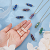SUPERFINDINGS 16Pcs 8 Styles Natural Mixed Gemstone Copper Wire Wrapped Pointed Pendants FIND-FH0009-12-3