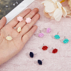 FIBLOOM 6 Pairs 6 Colors 3D Flower Polymer Clay Stud Earrings with 304 Stainless Steel Pins EJEW-FI0003-13-10