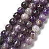 Round Natural Chevron Amethyst Bead Strands G-S380-01B-01-1