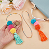 Polyester Tassel Pendant Decoration HJEW-WH20003-04A-05-4