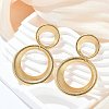 Ring 304 Stainless Steel Dangle Stud Earrings EJEW-L287-075G-2