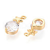 Brass Micro Pave Cubic Zirconia Charms KK-N263-73B-G-2