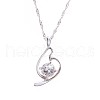 Zinc Alloy Pave Clear Cubic Zirconia Pendant Necklaces for Women FS-WGB158F-08-1