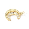 Brass Micro Pave Cubic Zirconia Pendants KK-C104-21G-2