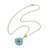 Glass Seed Beads & Polymer Clay & Evil Eye Lampwork Pendant Necklaces NJEW-MZ00101-02-4