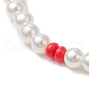 3Pcs Summer Fruit Theme ABS Plastic Imitation Round Pearl Beaded Stretch Bracelets for Women BJEW-JB11734-5