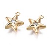 Brass Micro Pave Clear Cubic Zirconia Charms KK-Q764-005-2