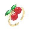 Brass Enamel Adjustable Cuff Rings for Women RJEW-G350-01C-G-4