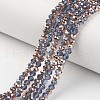 Electroplate Transparent Glass Beads Strands EGLA-A034-T3mm-N18-1