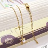 Shell Pearl Bowknot Pendant Necklaces NJEW-K255-10G-2