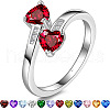 Heart 304 Stainless Steel with Cubic Zirconia Cuff Rings FS-WG2909F-20-1