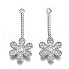 Brass Micro Pave Clear Cubic Zirconia Pendants ZIRC-S069-004P-1