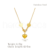 Stainless Steel Heart Pendant Necklaces for Women's Daily Wear OT7406-2-3