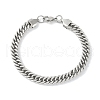 Non-Tarnish 201 Stainless Steel Cuban Link Chain Bracelets for Women Men BJEW-I316-05P-1
